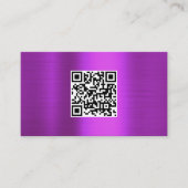 Carte De Visite Rouge métallique brossé QR Code Logo d'entreprise (Devant)