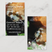 Carte de visite rouge mignon d'ours panda (Devant / Derrière)
