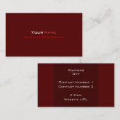 Carte de visite rouge minimal (Devant / Derrière)