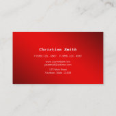 Carte de visite rouge minimal et moderne (Dos)