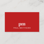 Carte de visite rouge minimal simple (Devant)