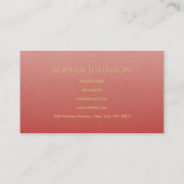Carte de visite rouge minimaliste (Dos)