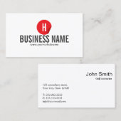 Carte de visite rouge moderne de golf de point (Devant / Derrière)