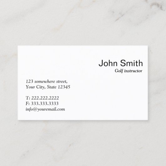 Carte de visite rouge moderne de golf de point (Dos)