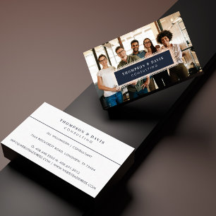 Carte De Visite Rouge Moderne et Chic Marine Luxe Photo Profession