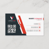 Carte De Visite Rouge moderne et foncé (Dos)