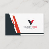 Carte De Visite Rouge moderne et foncé (Devant)