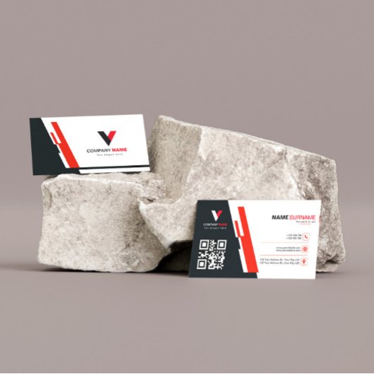 Carte De Visite Rouge moderne et foncé