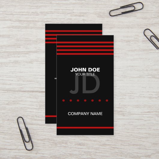 Carte De Visite Rouge moderne professionnel (Devant/Arrière en situation)