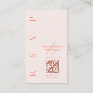 Carte De Visite Rouge Moderne -- Réponse au mariage