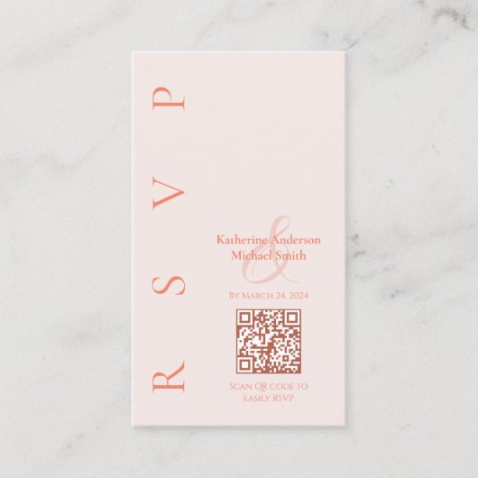 Carte De Visite Rouge Moderne -- Réponse au mariage (Devant)