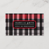 Carte De Visite Rouge Noir Abstrait Plaid Collection moderne (Devant)