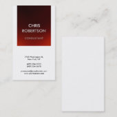 Carte de visite rouge noir blanc vertical élégant (Devant / Derrière)