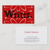 Carte De Visite Rouge noir d'auteur (Devant / Derrière)