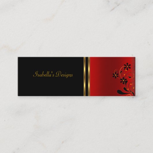 Carte de visite Rouge Noir Flore Peau (Devant)