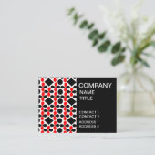 Carte De Visite Rouge Noir Géométrique (Debout devant)