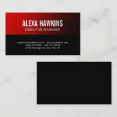 Carte De Visite Rouge noir gras Texte élégant moderne professionne (Devant / Derrière)