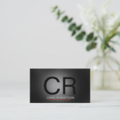 Carte de visite rouge noir gris monogramme (Debout devant)