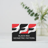Carte De Visite Rouge noir moderne géométrique (Debout devant)