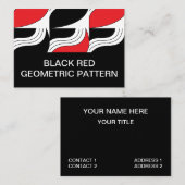 Carte De Visite Rouge noir moderne géométrique (Devant / Derrière)