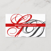 carte de visite rouge noir Monogramme A à Z (Dos)