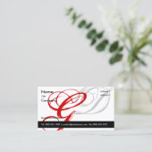 carte de visite rouge noir Monogramme A à Z (Debout devant)