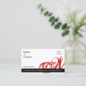 carte de visite rouge noir Monogramme A à Z (Debout devant)