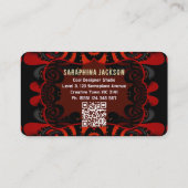 Carte De Visite Rouge Noir + Or Funky Gothique Créatif (Dos)