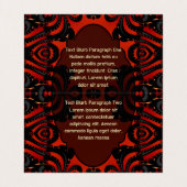 Carte De Visite Rouge Noir + Or Funky Gothique Créatif (Intérieur déplié)