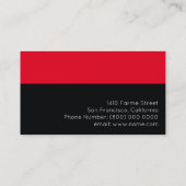 Carte De Visite rouge & noir, simple, cool & moderne (Dos)