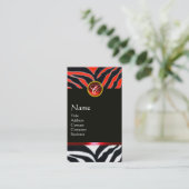 Carte De Visite ROUGE NOIR ZEBRA FUR MONOGRAM, Ruby (Debout devant)