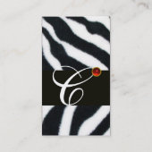 Carte De Visite ROUGE NOIR ZEBRA FUR MONOGRAM, Ruby (Dos)