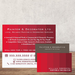 Carte De Visite Rouge Ombre Grilles, Peintre & Décorateur