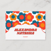 Carte De Visite Rouge Orange Bleu Fleur Y2K Vêtements faits main (Devant)