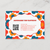 Carte De Visite Rouge Orange Bleu Fleur Y2K Vêtements faits main (Dos)