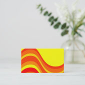 Carte de visite rouge orange et jaune (Debout devant)