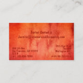 Carte de visite rouge orangé moderne (Dos)