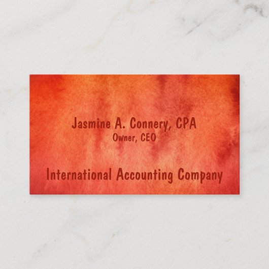 Carte de visite rouge orangé moderne (Devant)