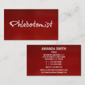 Carte de visite rouge phlébotomiste (Devant / Derrière)