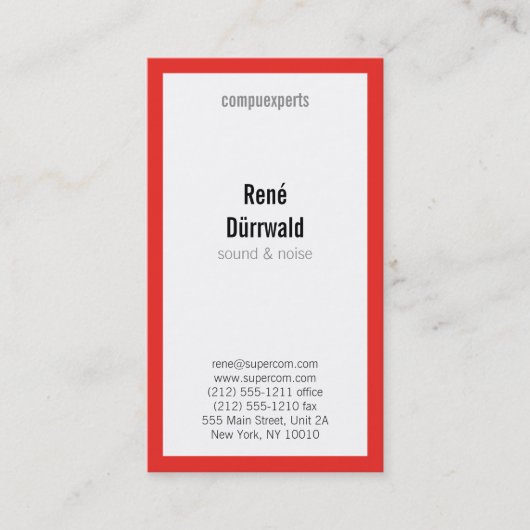 Carte De Visite Rouge professionnel (Devant)