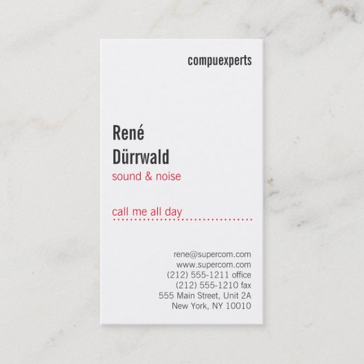 Carte De Visite Rouge professionnel (Devant)