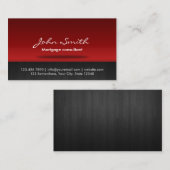 Carte De Visite Rouge professionnel d'agent d'hypothèque (Devant / Derrière)