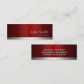 carte de visite rouge professionnel de pianiste en (Devant / Derrière)