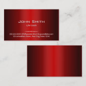 Carte de visite rouge professionnel d'entraîneur (Devant / Derrière)