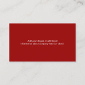 Carte De Visite Rouge Professionnel Moderne (Dos)