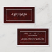 Carte De Visite Rouge profond // Bordures (blanc) (Devant / Derrière)