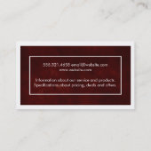 Carte De Visite Rouge profond // Bordures (blanc) (Dos)