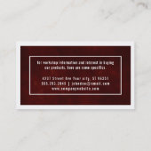 Carte De Visite Rouge profond // Bordures (blanc) (Dos)