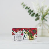 Carte De Visite Rouge romantique Aquarelle Rose & Lanterne Rustiqu (Debout devant)