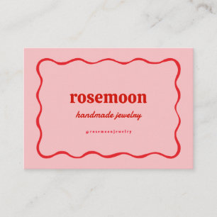 Carte de visite rouge rose